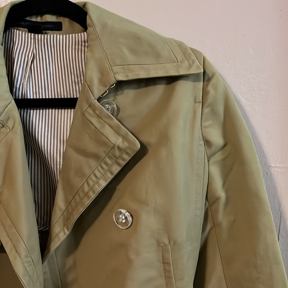 Express Design Studio Tan Double Breasted Belted Trench Coach XS - Picture 5 of 16